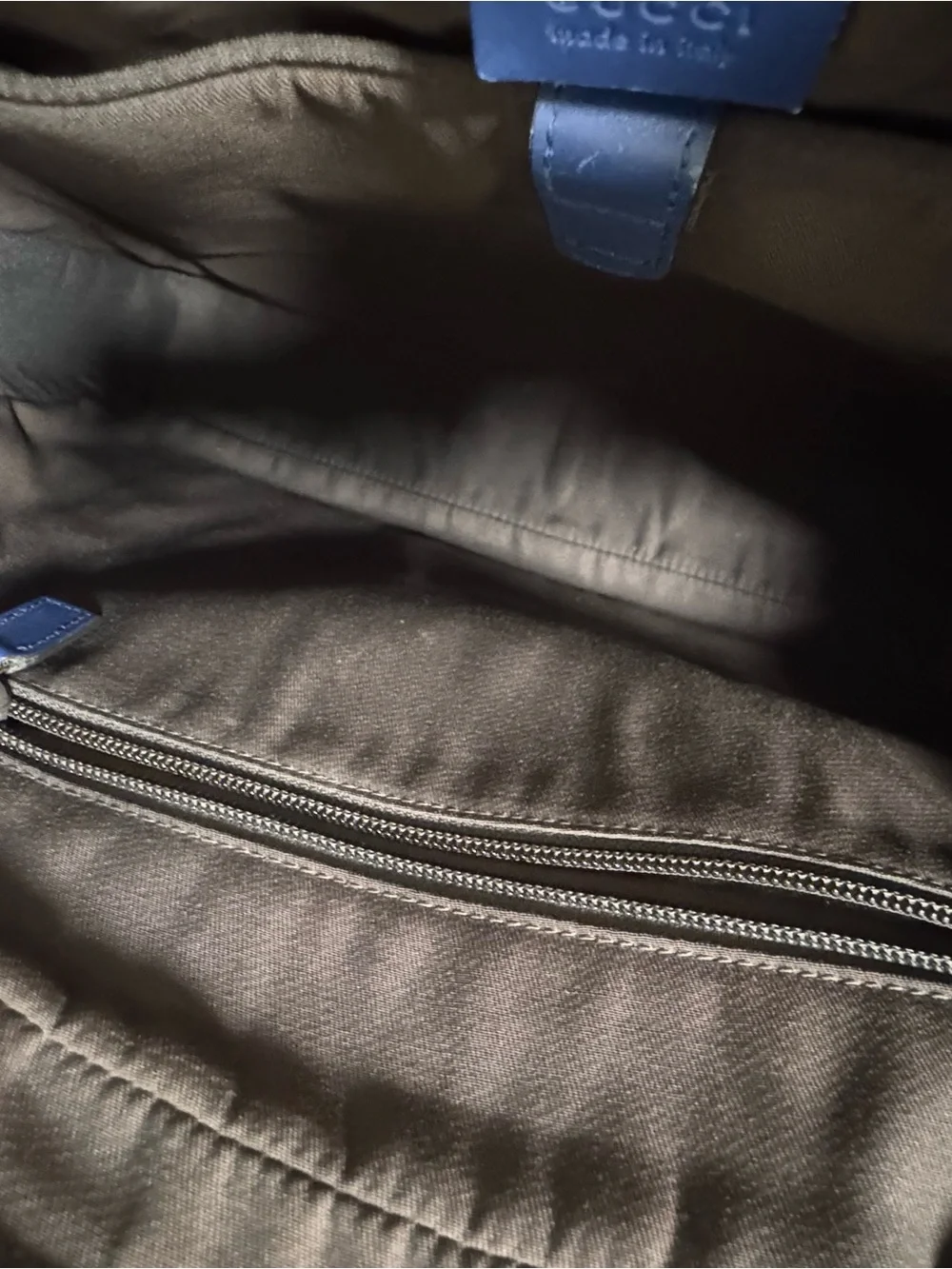 Gucci Blue Embossed Leather Briefcase